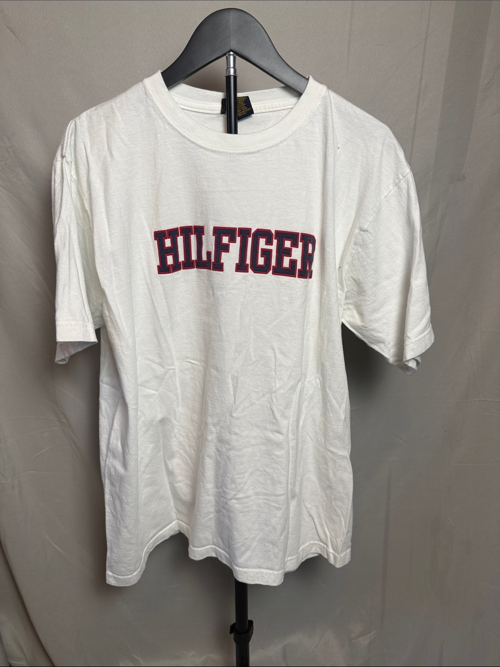 Tommy Hilfiger White Tee with Red & Navy Logo